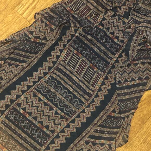 BCBGMaxAzria Aztec Ruffle Spaghetti Strap Slip Dress Size XS - Picture 2 of 14